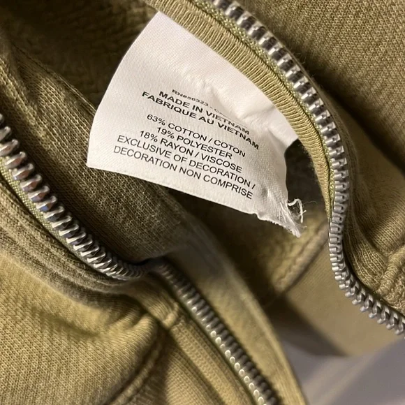 Army green nike sweatshirt w/ Zipper detail M - Picture 3 of 12